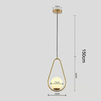 Nordic Glass Ball Pendant Light Brass Iron Hanging Lamp
