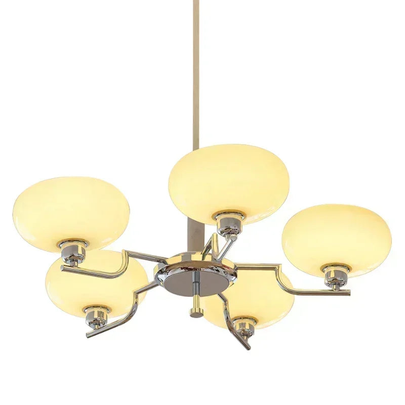 Retro Glass Ball Pendant Light Iron Chandelier