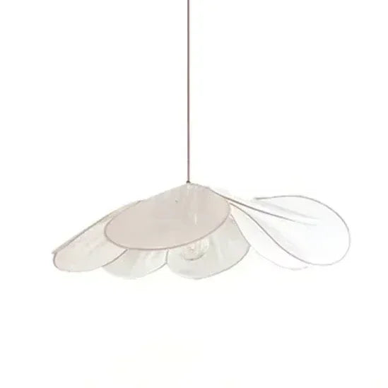 Sheer Petal Flower Fabric Pendant Light in Nine Colors for Bedroom