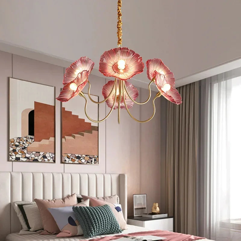 Nordic Glass Pendant Light with Iron Frame