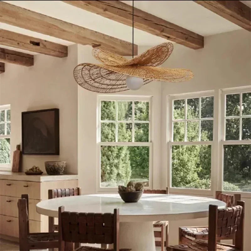 Bohemian Rattan Pendant Light Woven Hanging Lamp