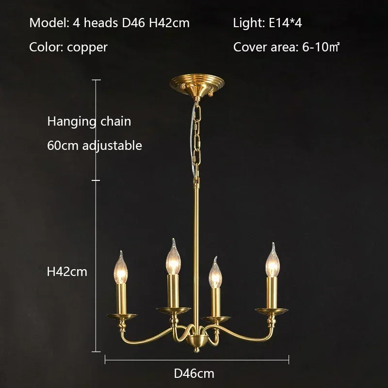Retro Gold Crystal Chandelier - Dining Room Light
