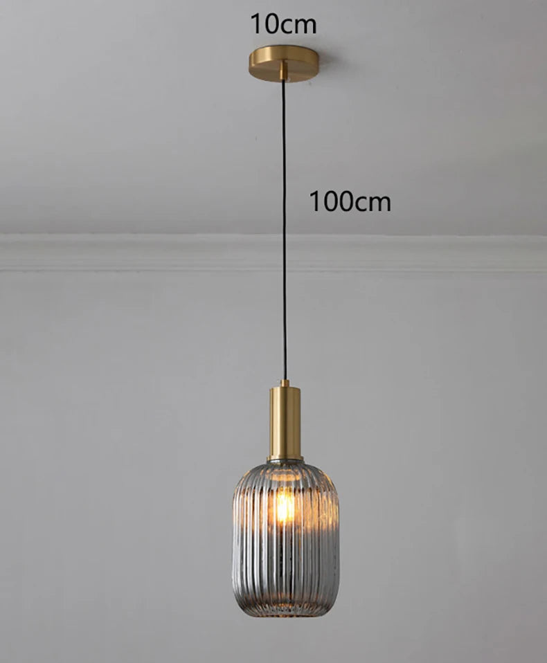 Lámpara colgante de cristal nórdica para comedor