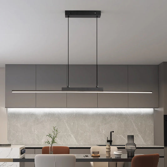 Minimalist Iron Linear Pendant Light for Dining Room