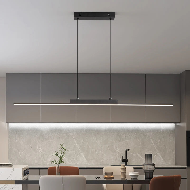 Minimalist Iron Linear Pendant Light for Dining