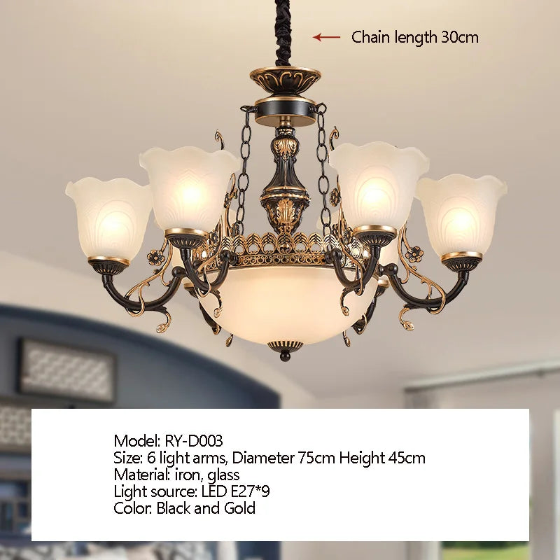 Modern Crystal Chandelier Glass Iron Frame