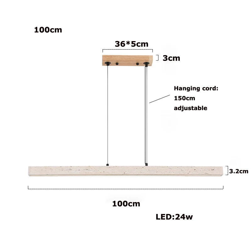 Minimalist Travertine Stone Pendant Light for Dining