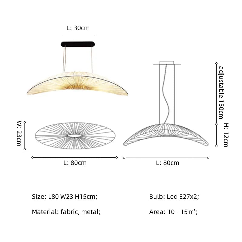 Nordic Fabric Pendant Light for Dining Room