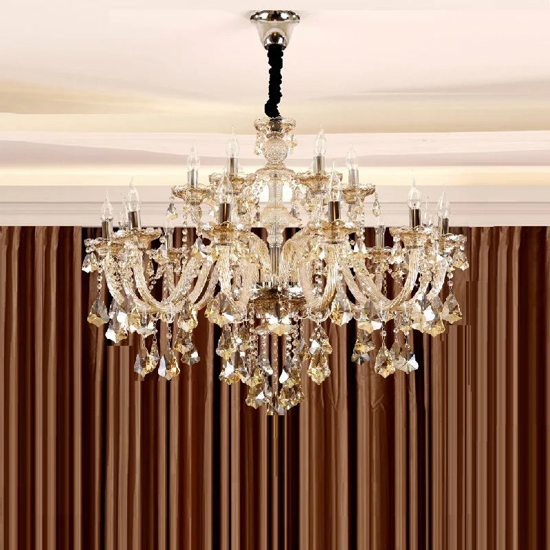 Crystal Chandelier 18 Arms Glass Modern Ceiling Light