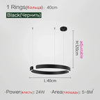 Nordic Copper Ring Pendant Light for Dining Room