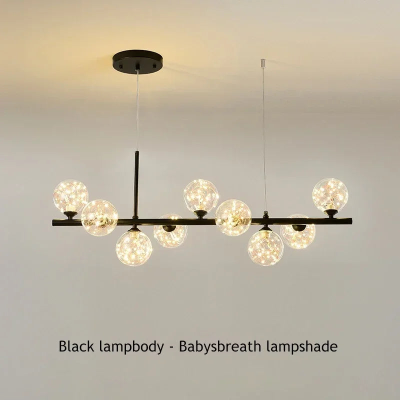 Nordic Glass Bubble Pendant Light for Dining Room