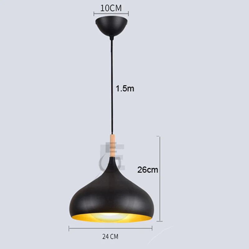 Industrial Black Iron Pendant Light for Dining
