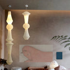 Wabi Sabi Rice Paper Style Totem Pendant Light for Staircase and Living Room