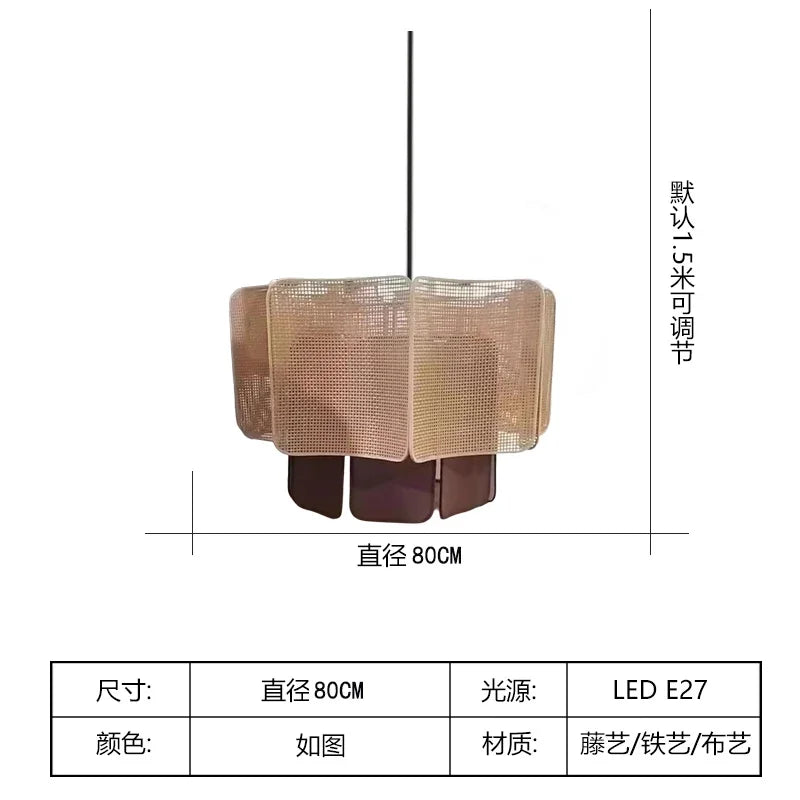 Bohemian Rattan Pendant Light for Dining Room