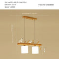 Nordic Wood Pendant Light with Glass Shades