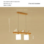 Nordic Wood Pendant Light with Glass Shades
