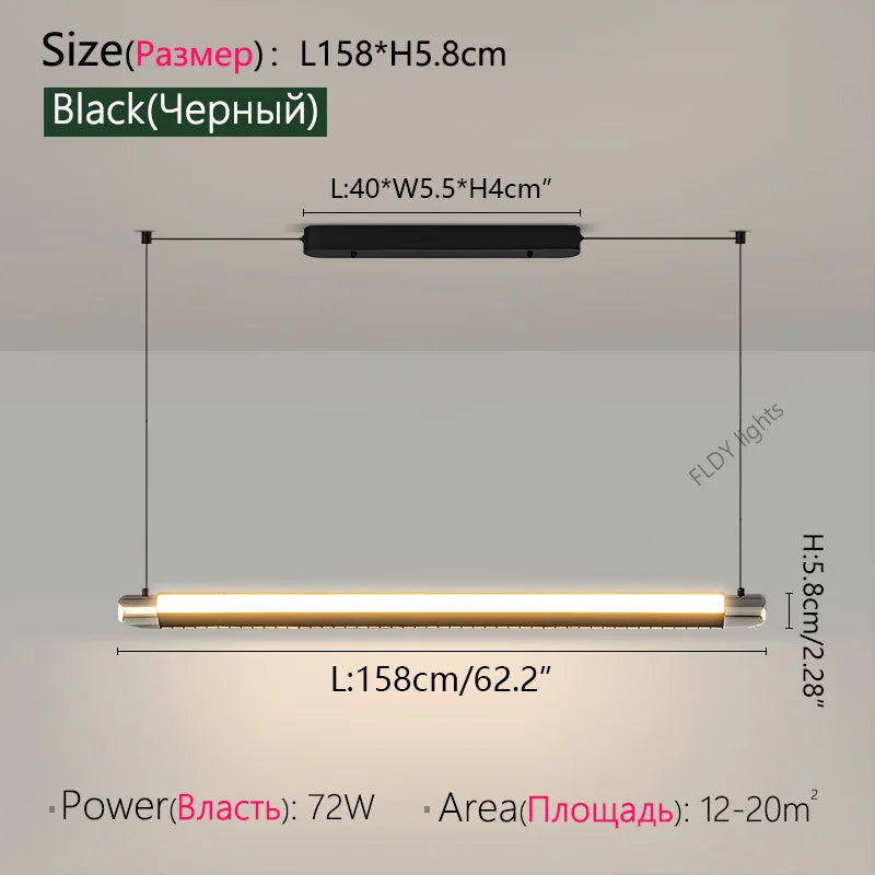 Lámpara colgante de cristal minimalista para comedor