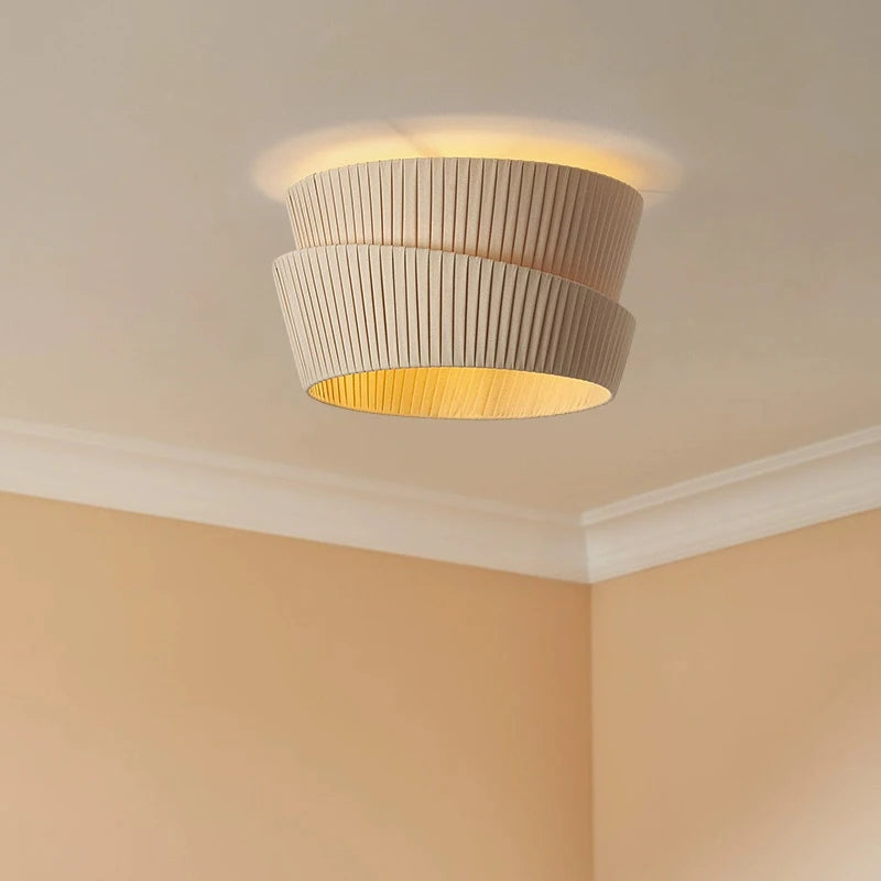 Nordic Minimalist Iron Pendant Light with Fabric Shade
