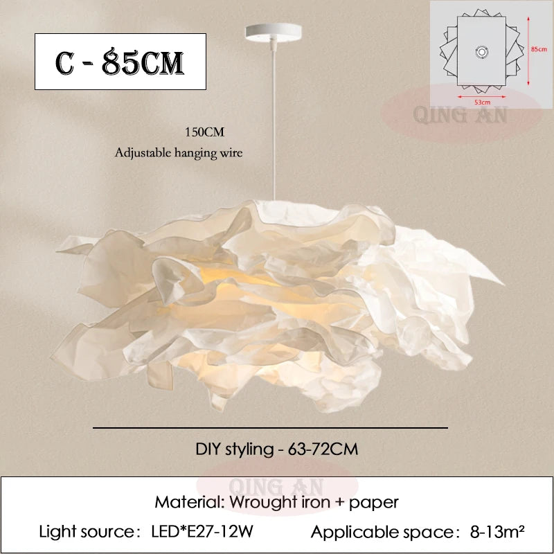 Modern Paper Pendant Light - Artistic Hanging Lamp