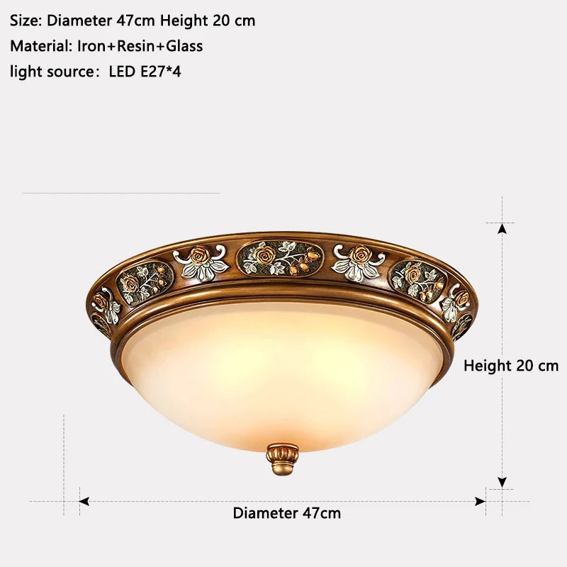 European Retro Iron Resin Pendant Lamp