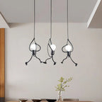 Playful Iron Climbing Man Pendant Light in Black for Kids Room