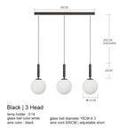 Nordic Glass Ball Pendant Light - Brass Hanging Lamp