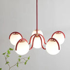 Nordic Glass Pendant Light with Iron Frame