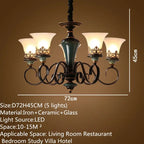 Vintage Ceramic Iron Chandelier Pendant Light
