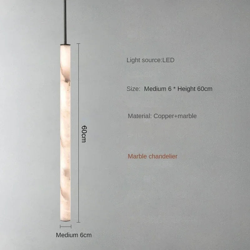 Minimalist Copper Marble Pendant Light for Bedroom