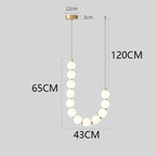 Modern Glowing Bead Strand LED Chandelier for Staircase and Living Room