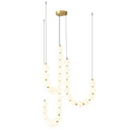 Modern Glowing Bead Strand LED Chandelier for Staircase and Living Room