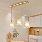 Nordic Glass Pendant Light with Brass Fixture