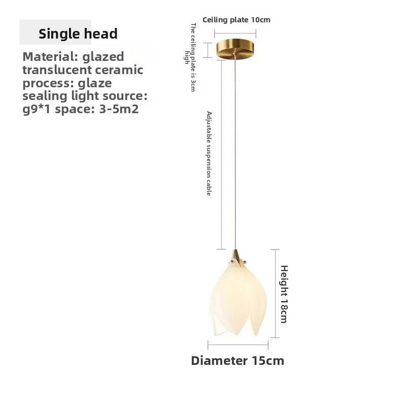 Nordic Ceramic Petal Pendant Light for Dining Room