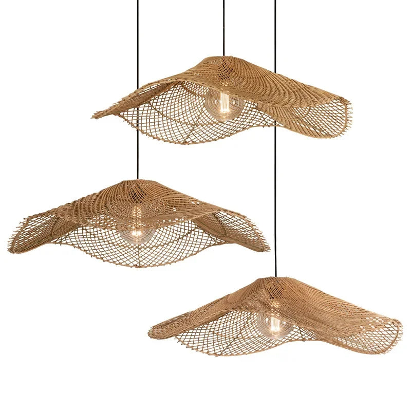 Retro Rattan Pendant Light for Dining Room & Cafe