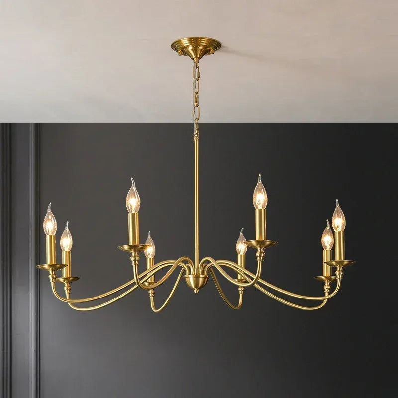 Retro Gold Crystal Chandelier - Dining Room Light