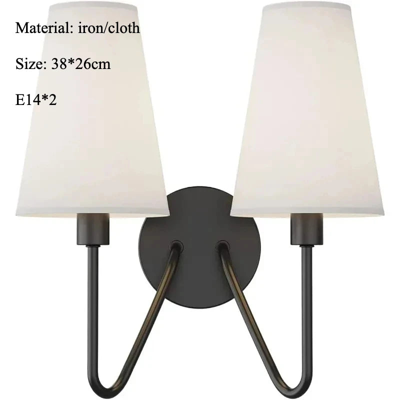 Nordic Iron Pendant Light with Fabric Shades