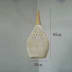 Handwoven Rattan Pendant Light - Bohemian Wabi Sabi