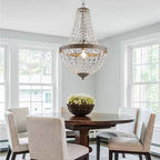 Antique Bronze Crystal Empire Chandelier