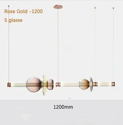 Minimalist Glass Pendant Light with Brass Accents