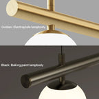 Nordic Minimalist Brass Pendant Light Linear Multi-Head