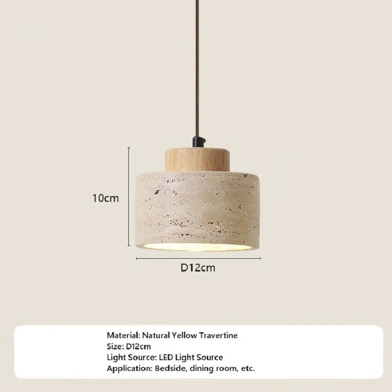 Japanese style Chandelier High Quality Stone Pendant Light Travertine Suspension Ceiling LED Hanging Lamp Kithcen Island Living