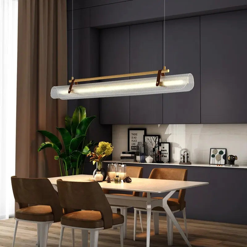 Lámpara colgante minimalista de cristal acrílico para comedor