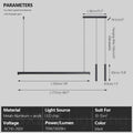 Minimalist Black Aluminum Linear Pendant Light