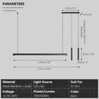 Minimalist Black Aluminum Linear Pendant Light