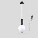 Nordic Glass Ball Pendant Light Brass Iron Hanging Lamp