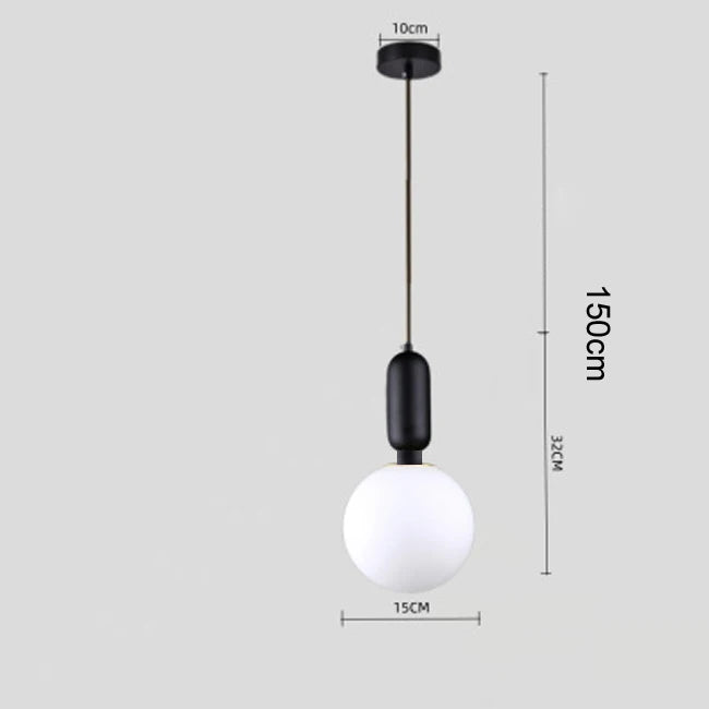 Nordic Glass Ball Pendant Light Brass Iron Hanging Lamp