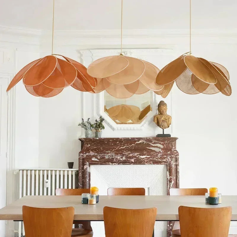 Bohemian Fabric Petal Pendant Light for Dining Room