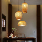 Lámparas Colgantes de Madera de Bambú Estilo Japonés