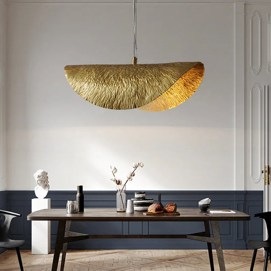 Nordic Brass Pendant Light Lotus Leaf Design