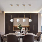 Nordic Glass Ball Pendant Light - Brass Hanging Lamp